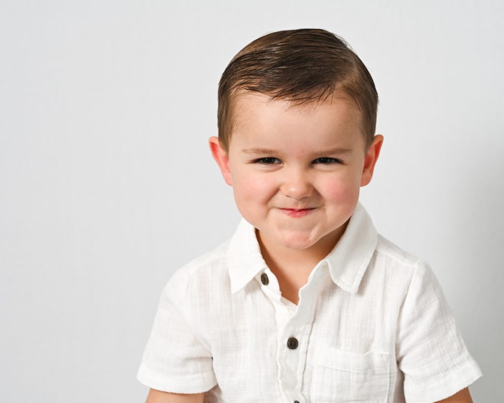 a kid smiling