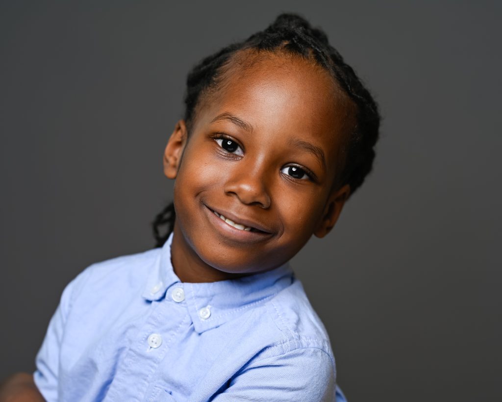 A kid smiling